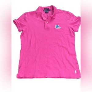 Ralph Lauren Golf Classic Fit Polo Shirt with NBC Golf Logo Fuchsia